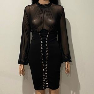 Sexy Sheer Midi Dress